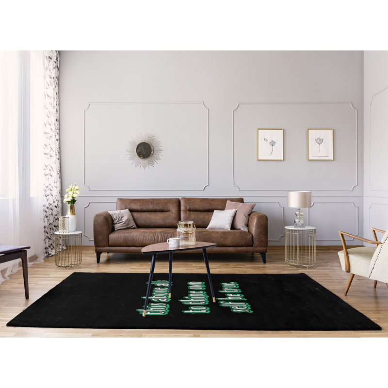Quotes Chenille Indoor Rug, Rectangle 5' x 7'