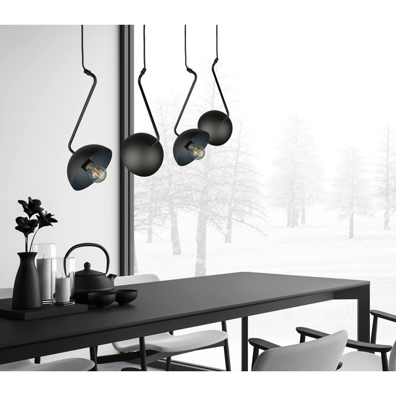 Cassander - Light Pendant, Black, 45cm H x 96cm W x 96cm D, 4