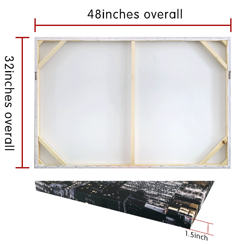 «The NYC Skyline at Night», reproduction de photo sur toile tendue