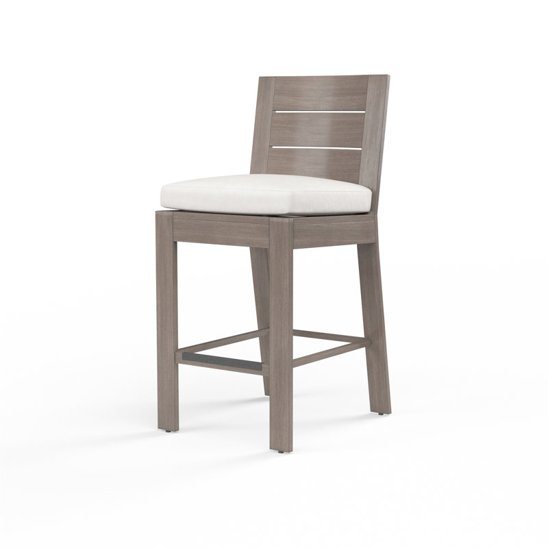 Laguna Outdoor Bar Stool, Canvas Flax Sunbrella®, Bar Stool (25" Seat Height)