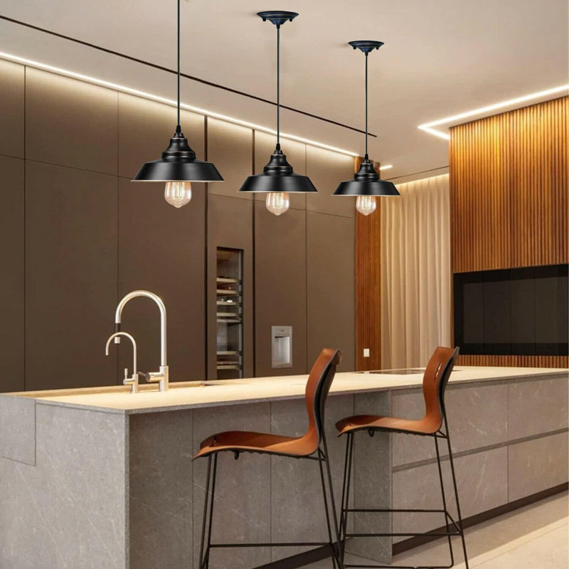 1 - Light Black Bowl Pendant