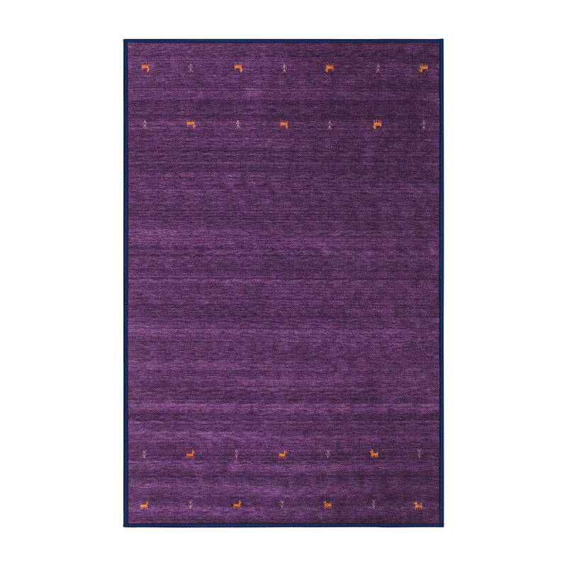 Tapis en violet/rose contemporain, Rectangle 2 pi x 4 pi
