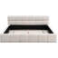 Grand lit en chenille beige avec motif en damier pour un décor de chambre à coucher polyvalent et confortable-1092198929