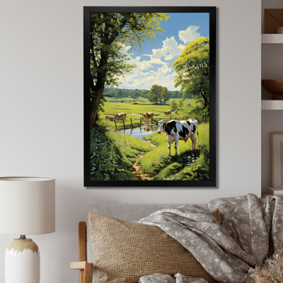 «Cow Pastoral Harmony II», reproduction d'art sur toile
