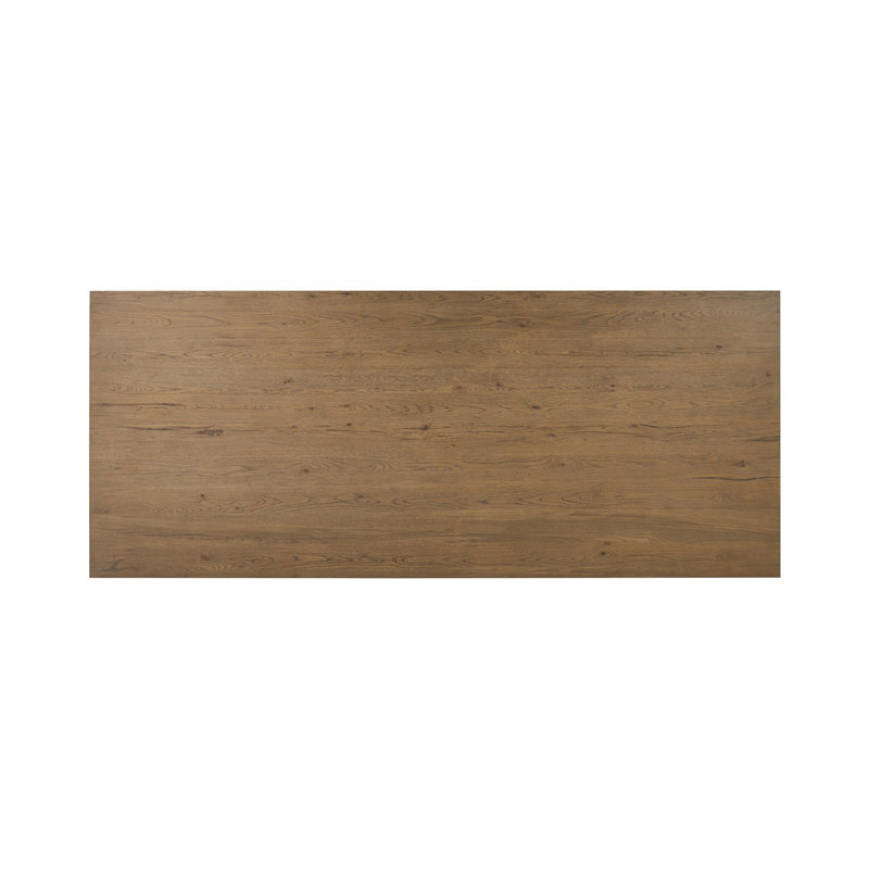 Huxley Dining Table 84"-Smoked Black, Rubber Light Oak, 30" H x 42" D x 100" W