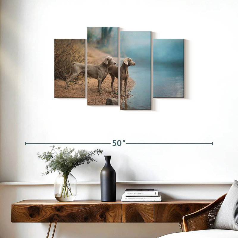 Weimaraner Dogs, 22" H x 36" W
