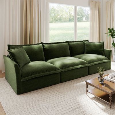 Chenille Sofa, Chenille Fabric, Cloud Sofa Couch 3 Seater Sofa with Removable Cover, for Living Room