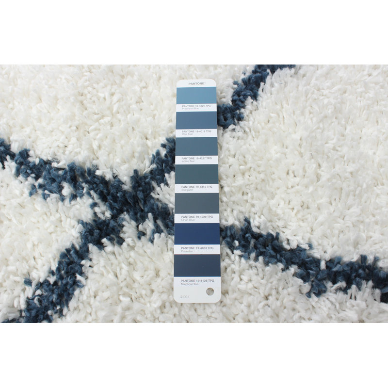 Tapis crème / bleu Restivo, Rectangle 3 pi 11 po x 5 pi 11 po