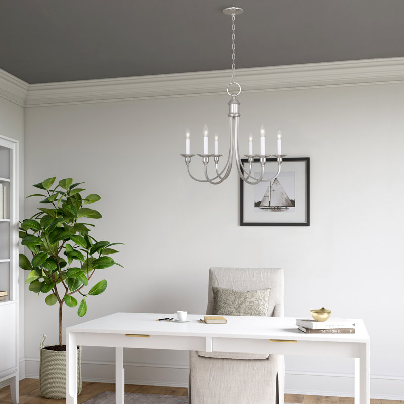 Eckard 6 - Light Dimmable Chandelier, Polished Nickel