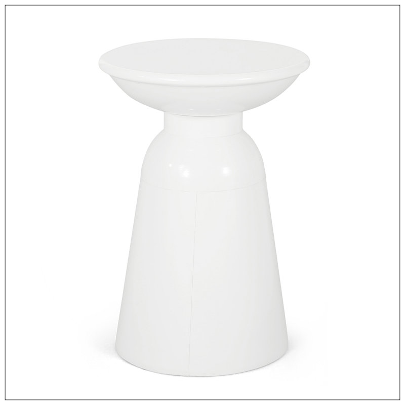 Table de bout d'extérieur en métal - Grand, Blanc