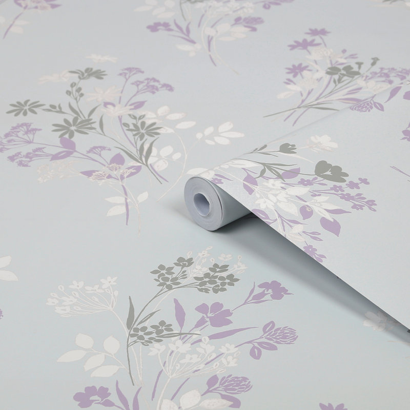 Igerna 33' L x 21" W Wallpaper Roll, Pale Duck Egg Blue