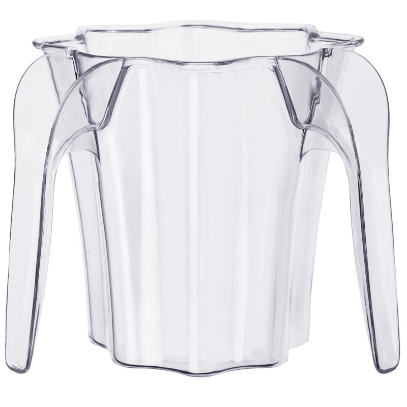 Gobelet en plastique en forme d'étoile avec poignée double Mikaili, Transparent