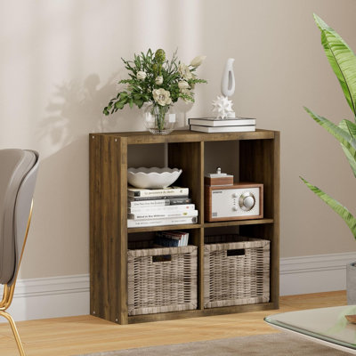 Bibliothèque à 4 cubes de 63,5 cm de hauteur x 63,5 cm de large, unité de rangement à étagères ouvertes