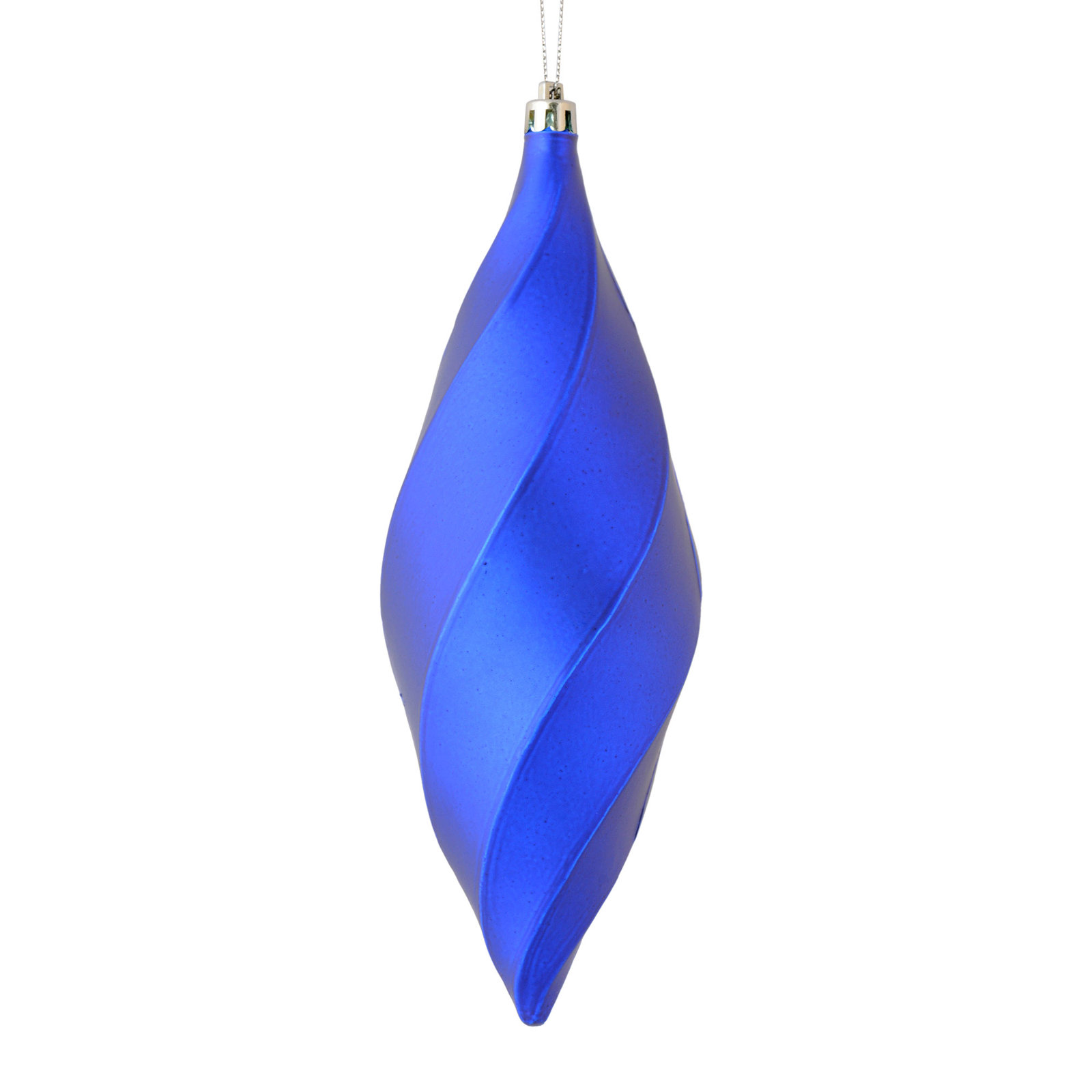 8" Swirl Finial Ornament, Matte Cobalt Blue