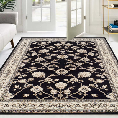 Tapis noir 100% polypropylène Clervil