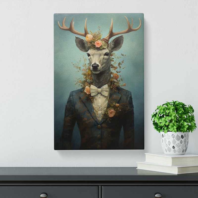 Deer Victorian - No Frame Print, 50cm H x 35cm W x 3cm D