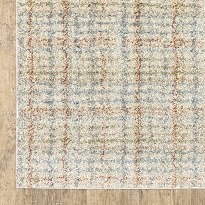 Tapis bleu / rouille Genesis, Rectangle 5 pi 3 po x 7 pi