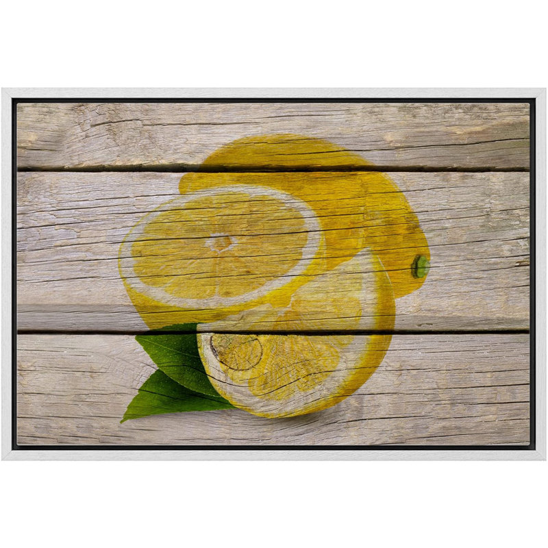 Multicolore sur bois, 16" H x 24" W, Cadre flottant blanc