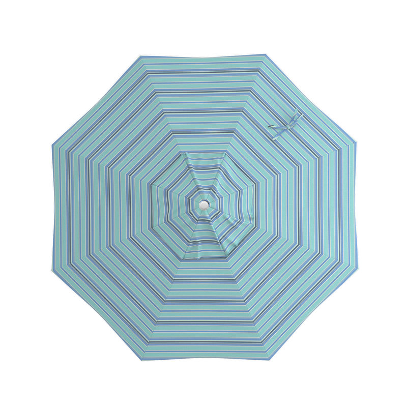 Parasol de marché 7,5', Sunbrella® Dolce à rayures oasis, Blanc, Sunbrella®