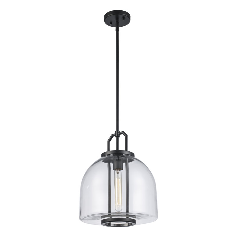 Benda 1 - Light Dome Pendant, 14.75" H x 11.8" W x 11.8" D, Black
