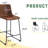 Set Of 2 Modern Minimalist Bar Stools With Footrest, Non-Slip Pads, And Sturdy Iron Legs For Kitchen And Bar-1273866357