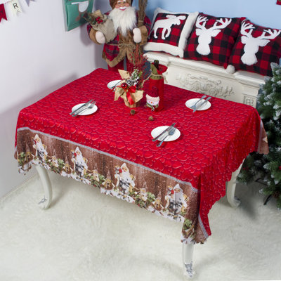 59 X 70.8 Inch Christmas Table Cloth Rectangle Decorative Table Covers Washable Dining Table Cover Holiday Decorations