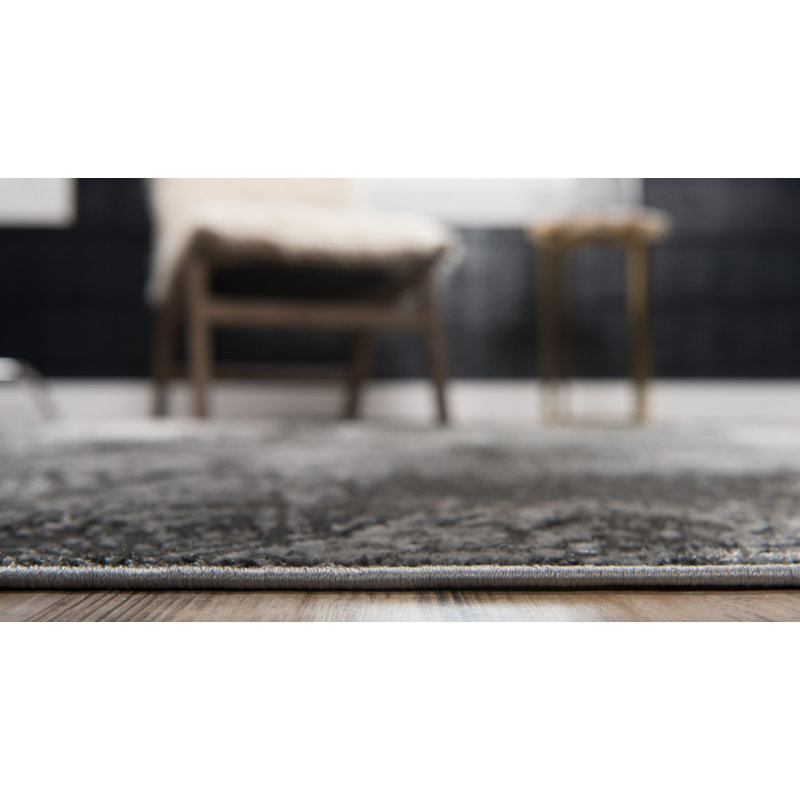 Tapis gris foncé Affleck, Rectangle 7 pi 10 po x 11 pi