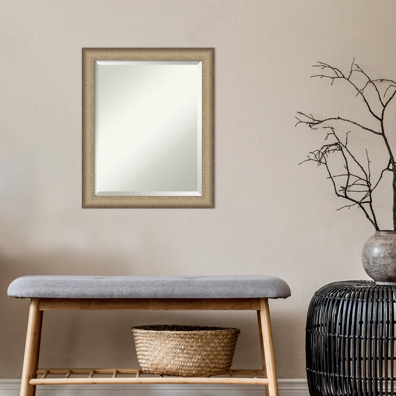 Miroir d'appoint mural en plastique Jonnie, 23 po x 19 po, Brun