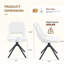 Ensemble de 2 chaises de salle à manger, chaise de salle à manger pivotante confortable, chaises de cuisine en métal avec cuir Goldmesh résistant aux égratignures et haut dossier (ensemble de 2)-464115708-464115710