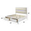 Lit blanc avec boucle et blanc perle avec rangement et DEL-1767517736