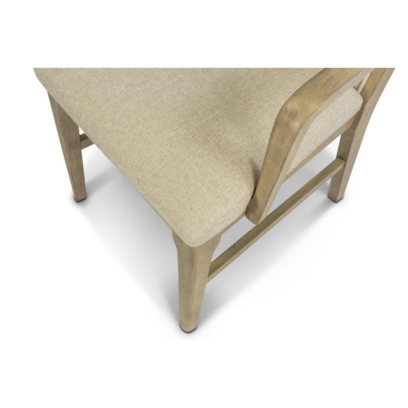 Chaise avec accoudoirs rembourrée Rio Vista - ensemble de 2 - tons terreux discrets et finition argile - revêtement gris