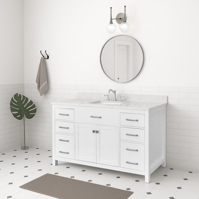 Meuble-lavabo de salle de bain avec lavabo en céramique intégré