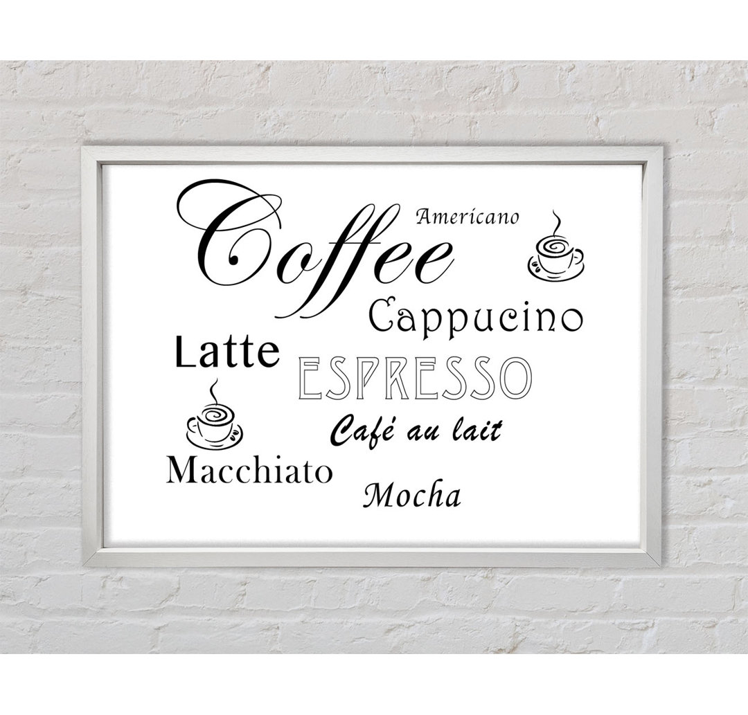 Kitchen Quote Coffee Delight Pink - Einzelbildrahmen Kunstdrucke auf Leinwand