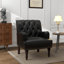 Fauteuil en similicuir noir capitonné Annalese-71856055