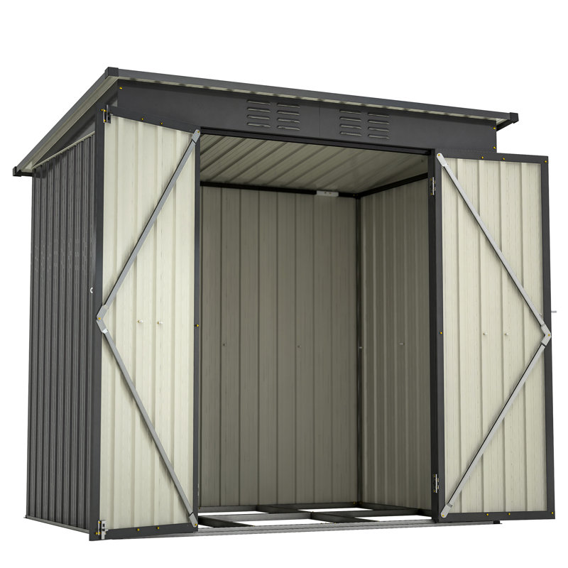 Armoire de rangement extérieure noire et respirante pour jardin 6X4 Ft