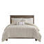 Literie 100% coton teint - taupe et blanc, vapeur, édredon lavable double / grand teint, blanc, bourré de bourre