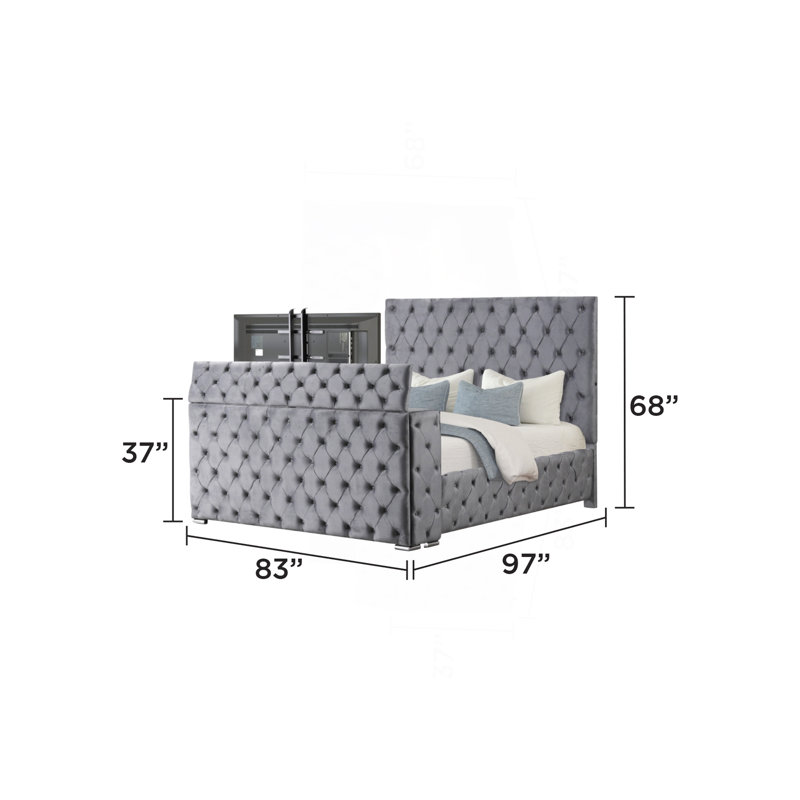Ensemble de chambre à coucher capitonnée et rembourrée pour lit très grand 5 pièces Encore