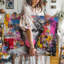 Toile avec art mural et buste de gomme à bulles-818040094