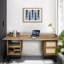 Cane Solid Wood Writing Desk
