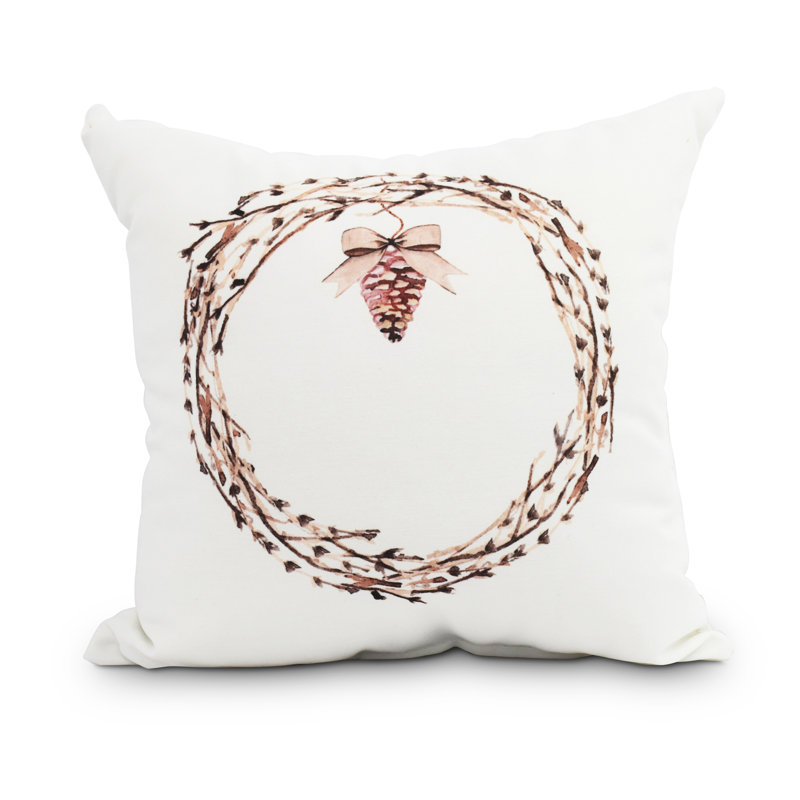 Housse et insert de coussin carré Winter Winter, 26 po x 26 po, Blanc