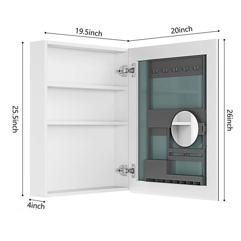 Armoire à pharmacie pour salle de bain avec porte à ouverture à droite
