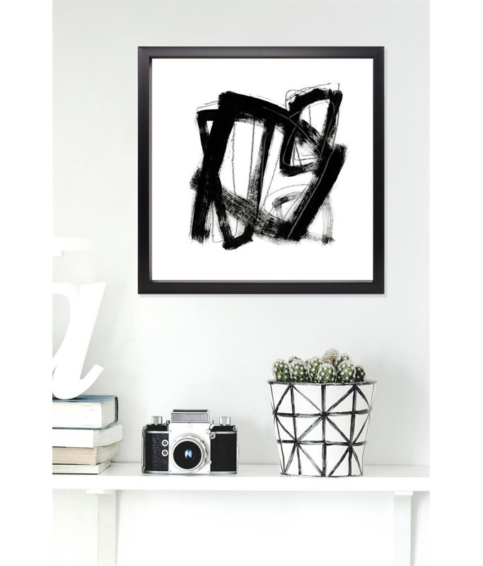 Tessellation VII Abstract - Single Picture Frame Print, 139.7 cm H x 139.7 cm W, Gloss Black