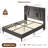 Velvet Upholstered Headboard Bed Frame with USB Charging Ports-1732949144-1732949145