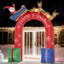 Arche gonflable festive de traîneau du Père Noël 9 pi avec lumières DEL pour la pelouse et le jardin