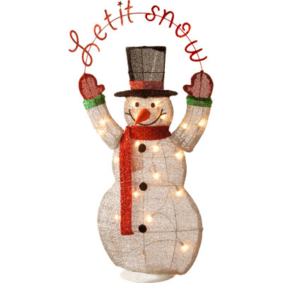 Tinsel Collection Pre-Lit 36" Tinsel Snowman
