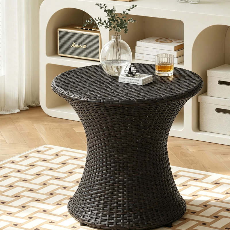 Table de bout 19 po (sans plateau en verre), table de bout, brun