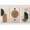 Très grand ensemble de 3 horloges murales en bois, impression sur toile géométrique scandinave moderne, impression sur toile 24 x 36 pouces - prêt à être accroché