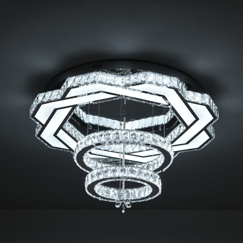 Plafonnier encastré en cristal DEL
