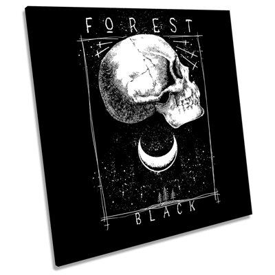 Forest Black Night Skull - Wrapped Canvas Print