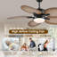 Ventilateur de plafond 44 "/ 52" à feuilles tropicales à intensité variable avec lumières DEL et télécommande-439240836-439240838